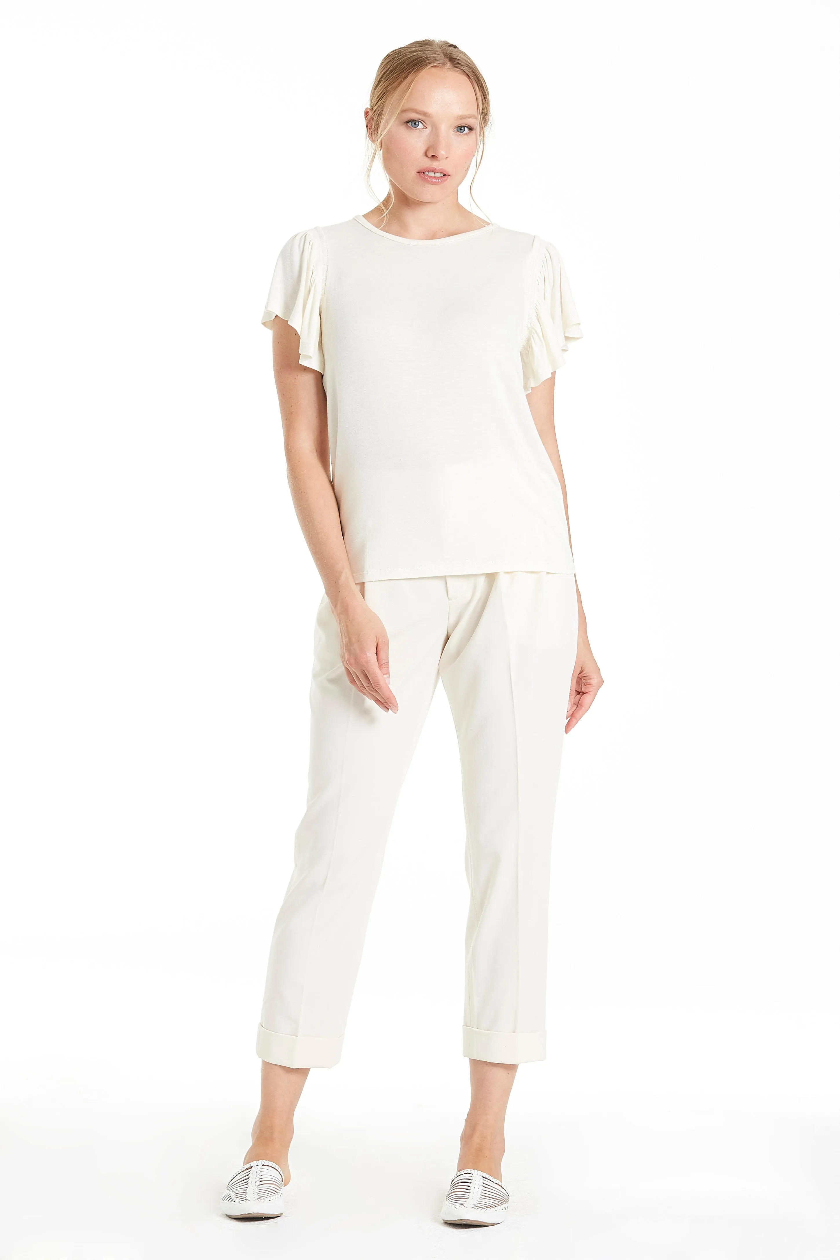 JOLENE PETAL SLEEVE BONE TOP