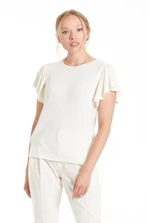 JOLENE PETAL SLEEVE BONE TOP