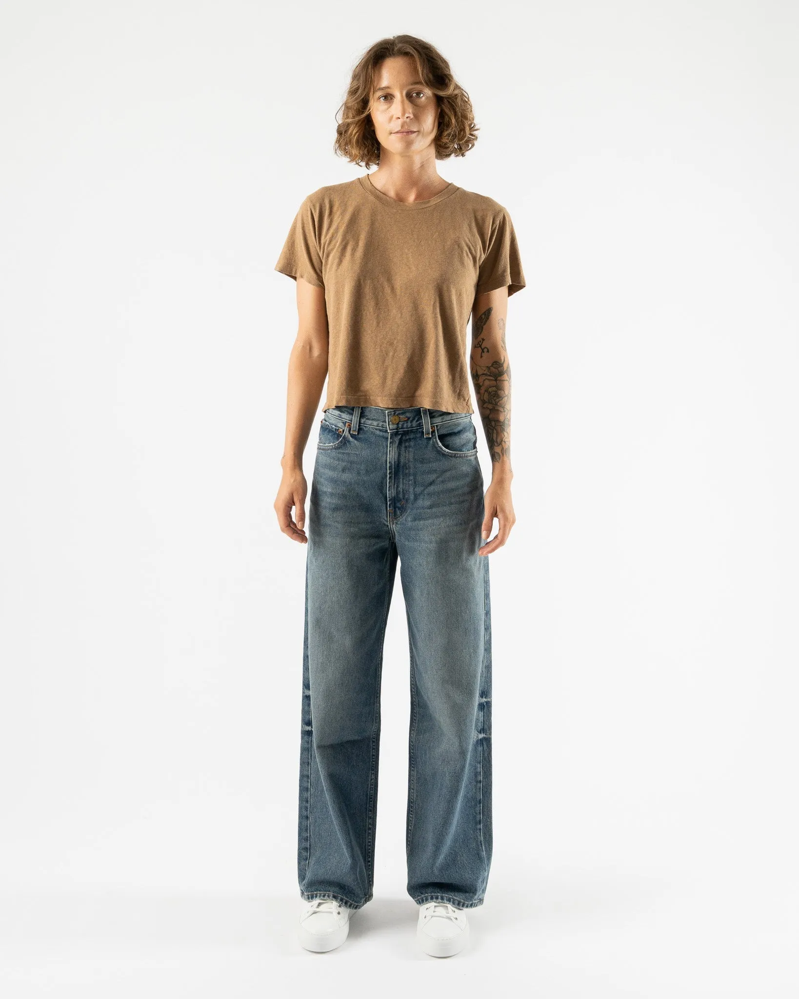 Jungmaven Cropped Lorel Tee in Coyote