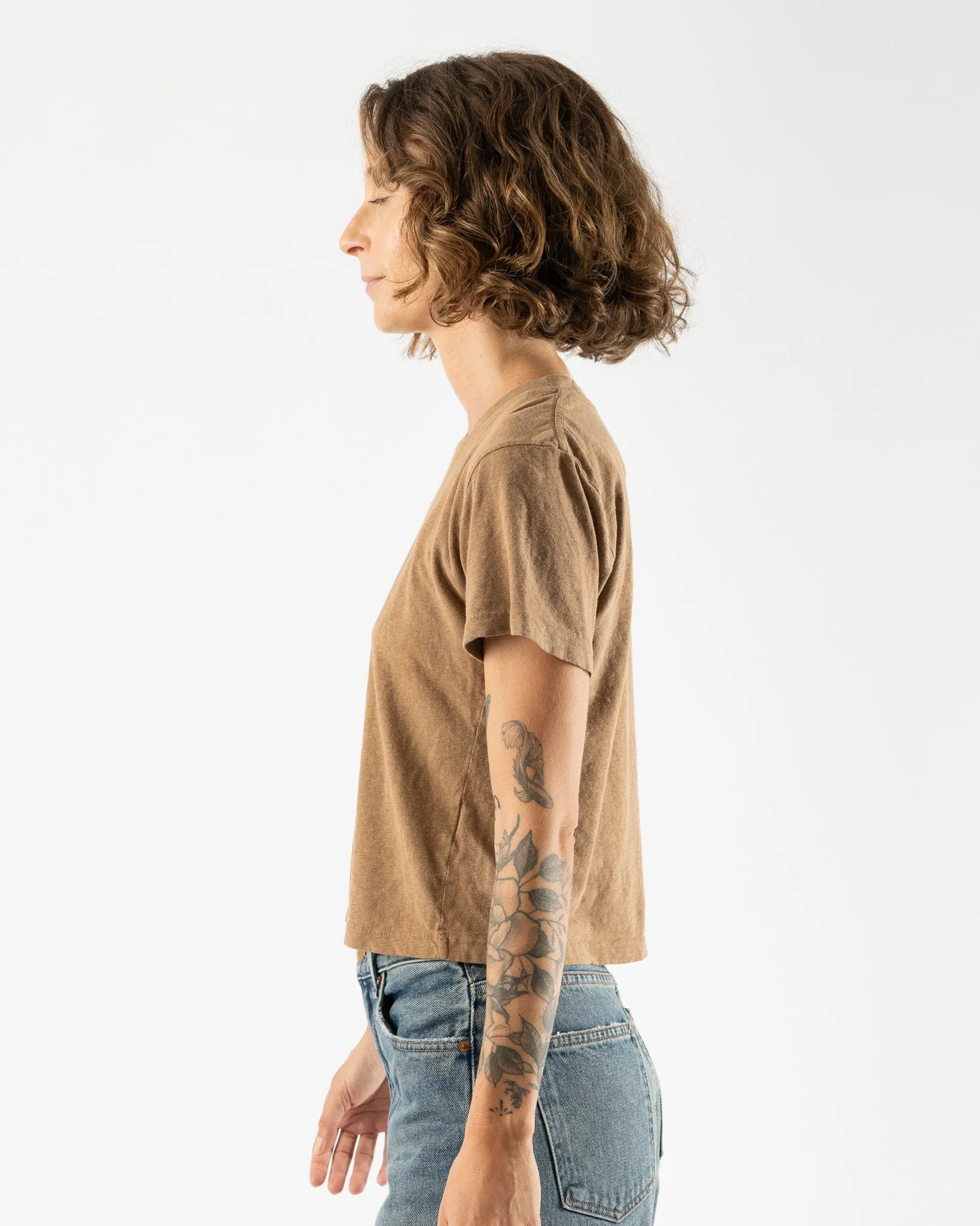 Jungmaven Cropped Lorel Tee in Coyote