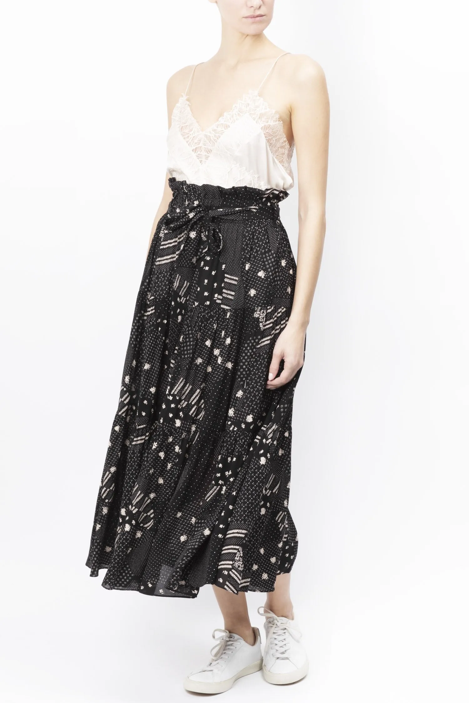 Lace Trimmed Silk Camisole Top