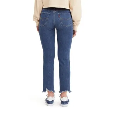 Levi Women's 724 High Rise Straight Crop Jeans - Chelsea On The Bias (Dark Wash)