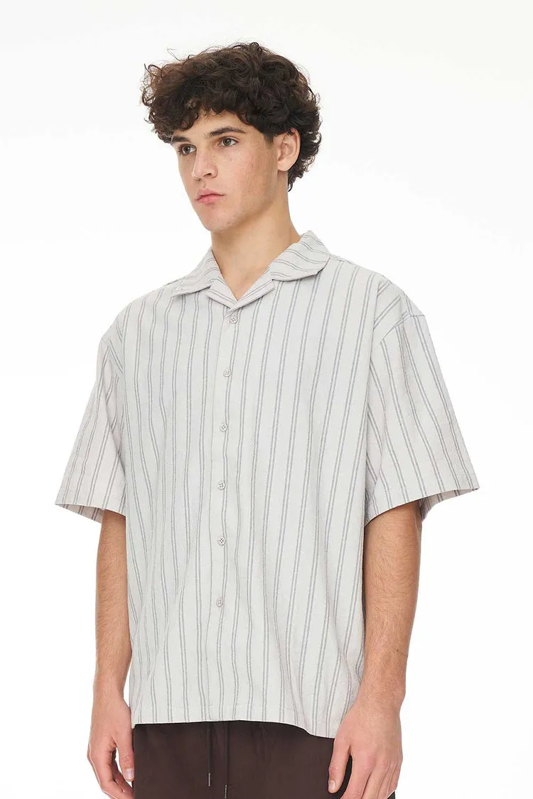 Lin-In Stripe Party Shirt | Grey
