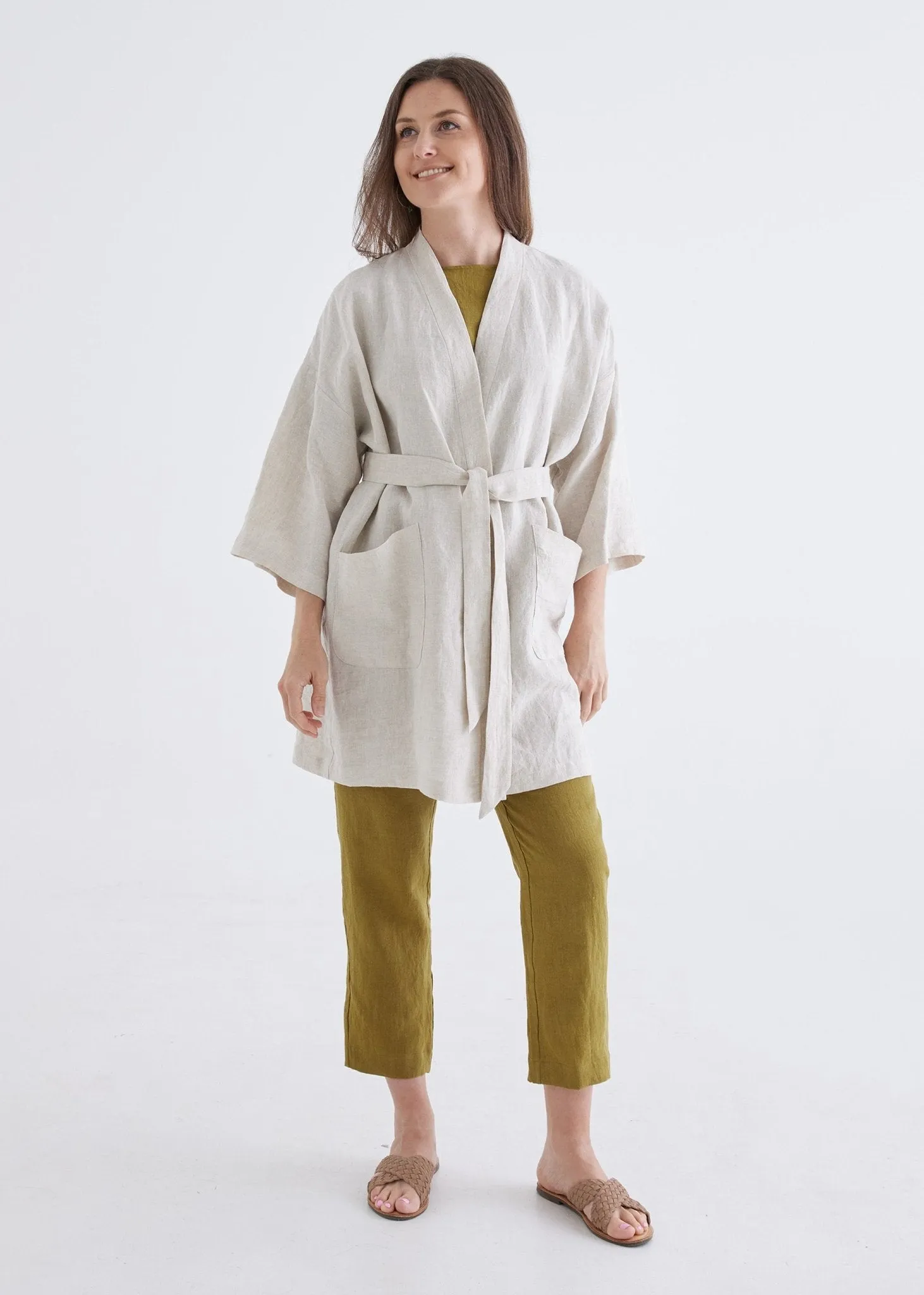 Linen Robe in Natural