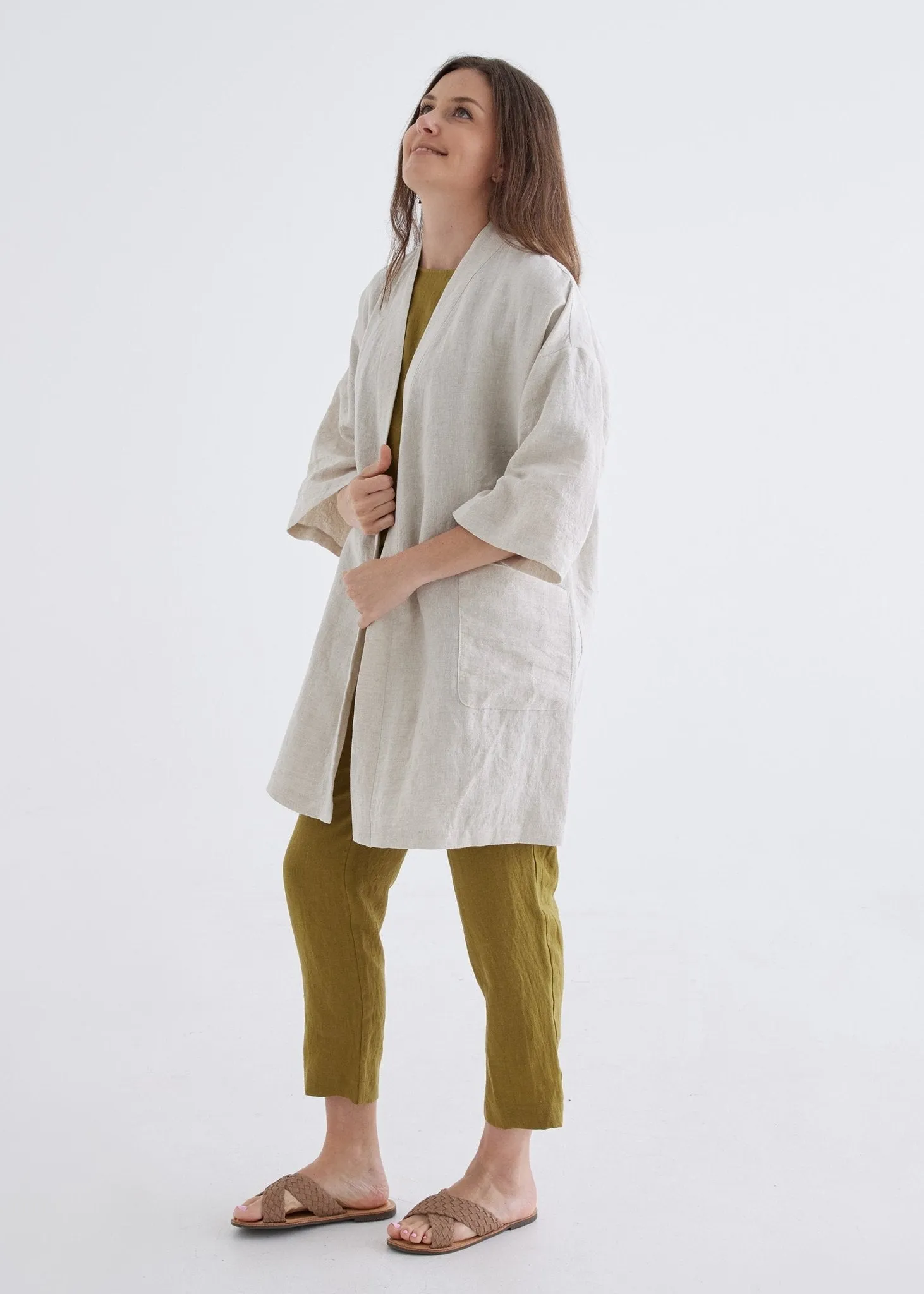 Linen Robe in Natural