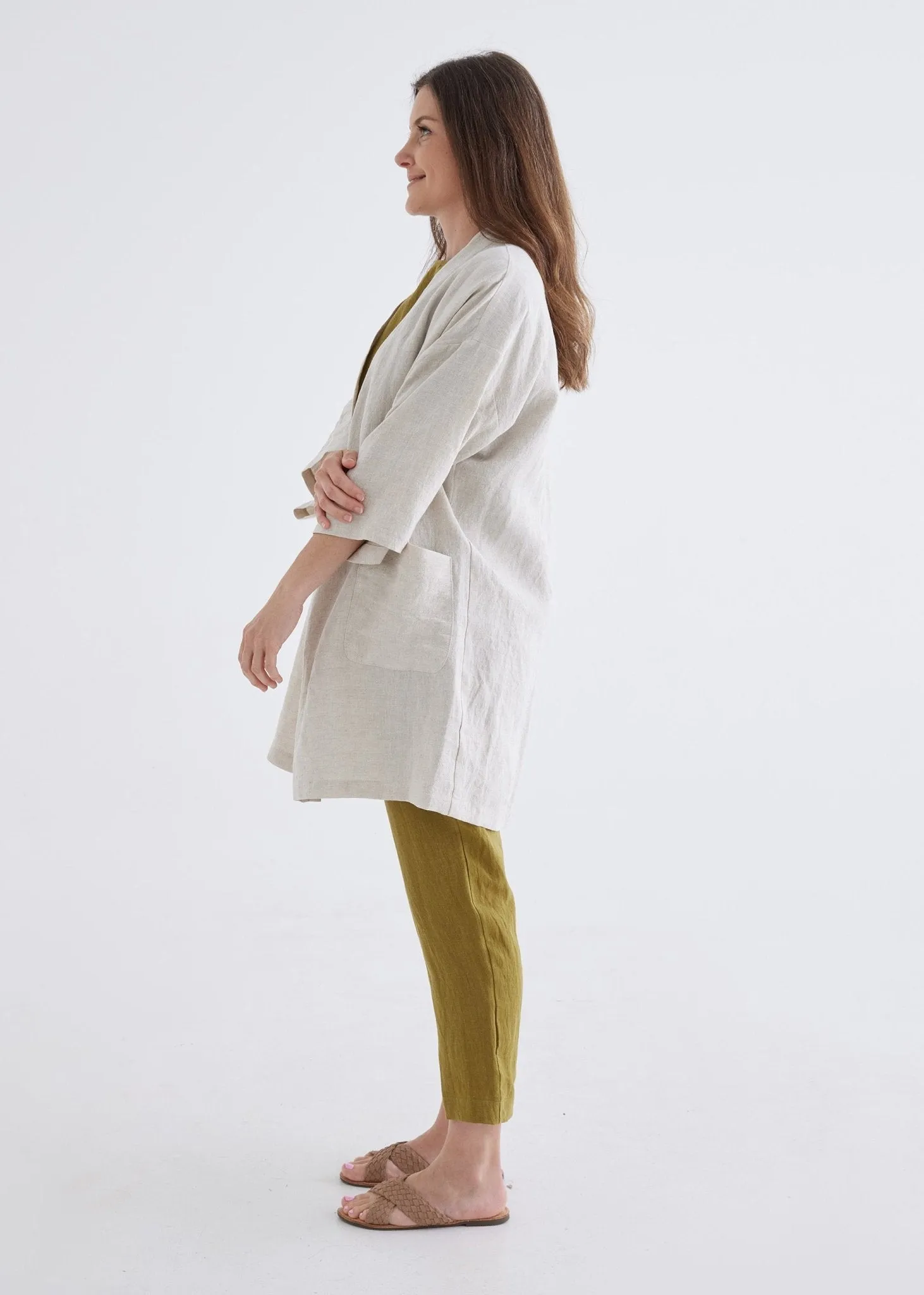 Linen Robe in Natural