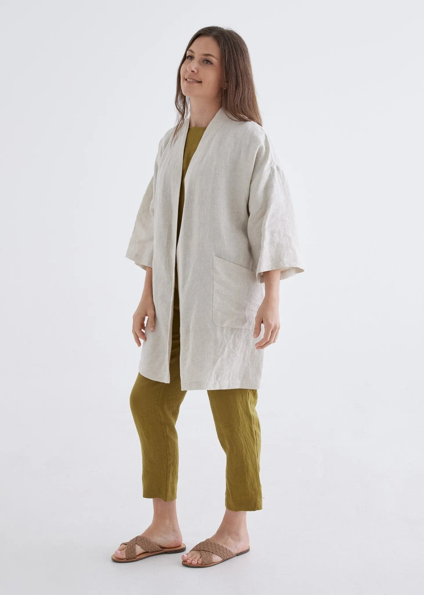 Linen Robe in Natural