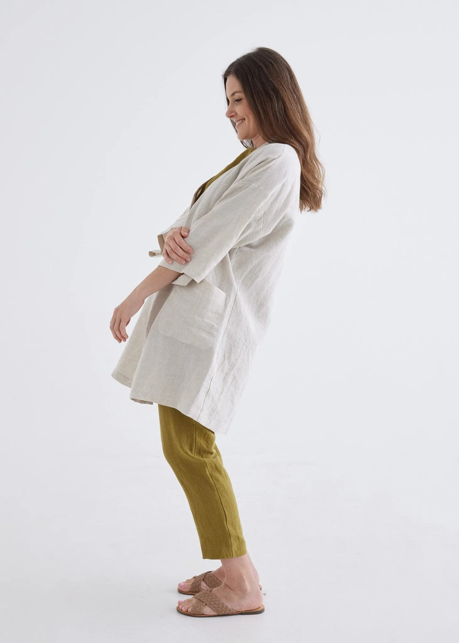 Linen Robe in Natural