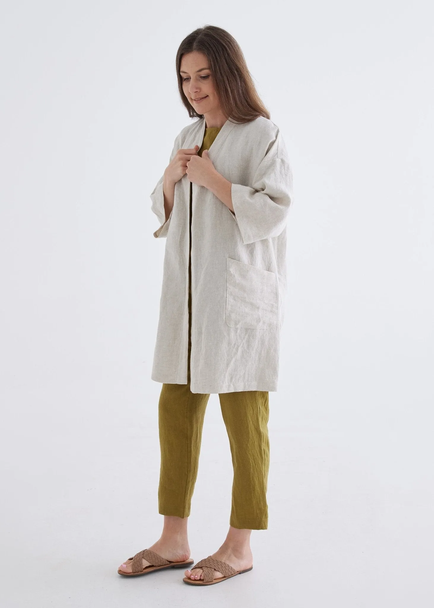 Linen Robe in Natural