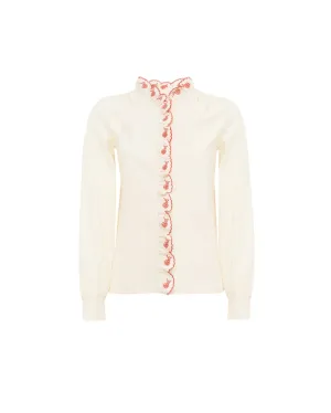 Loretta Caponi Barga Shirt in Crema