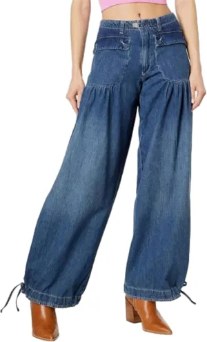 Lotus Tube Jeans, Freelady Lotus Jeans Barrel Jeans Women Casual Loose Fitting Mid Waist Ruffle Jeans