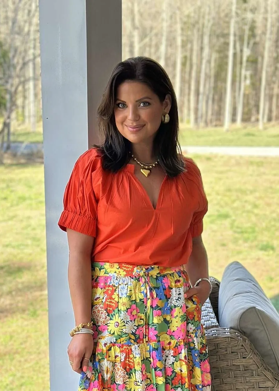 LOVE THE LABEL | Dawson Top - Mandarin Red