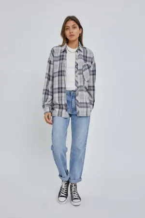 Mad For Plaid Plus Navy Flannel Boyfriend Shirt (Size 2X)
