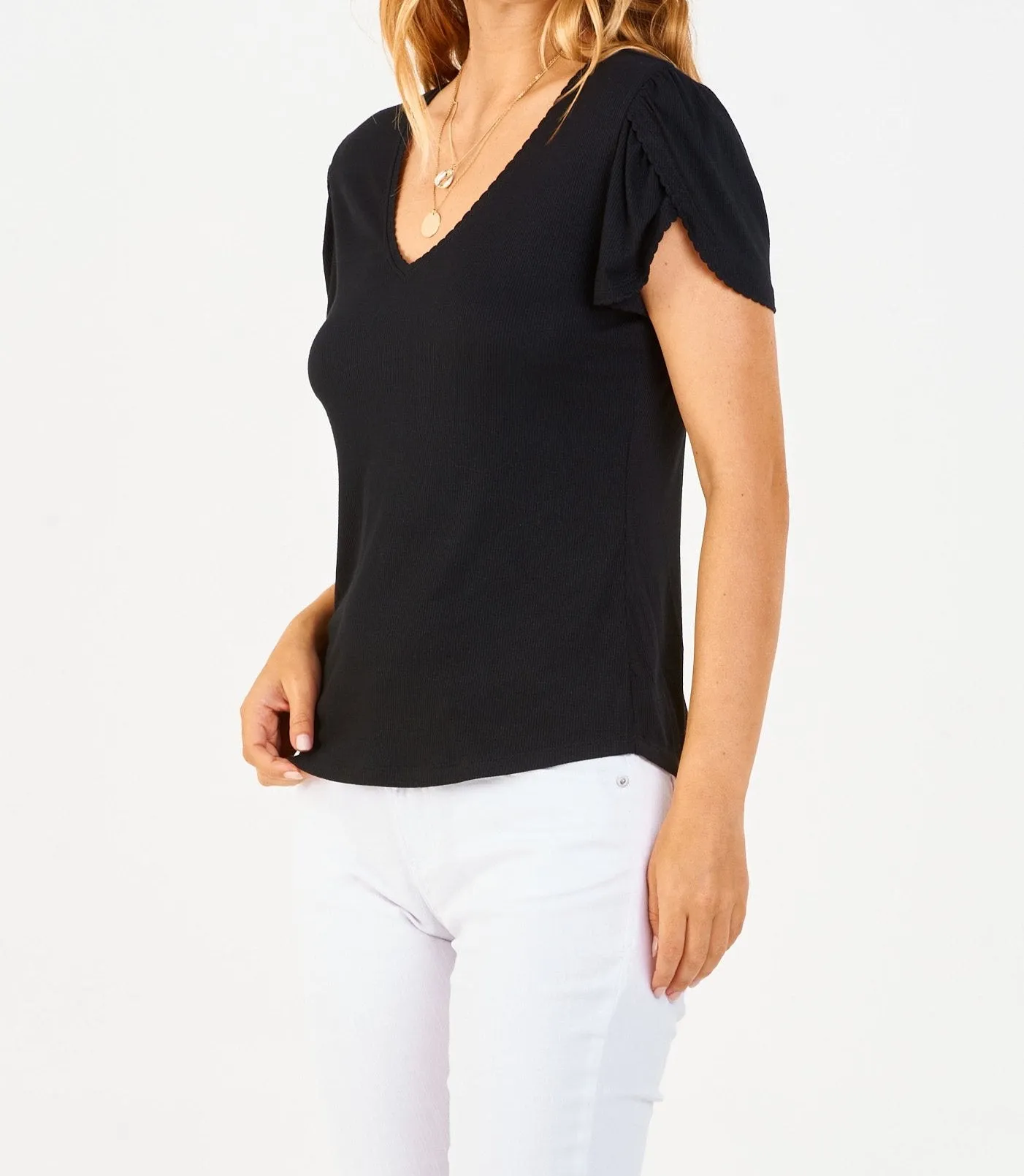 MADDIE RIB TOP BLACK
