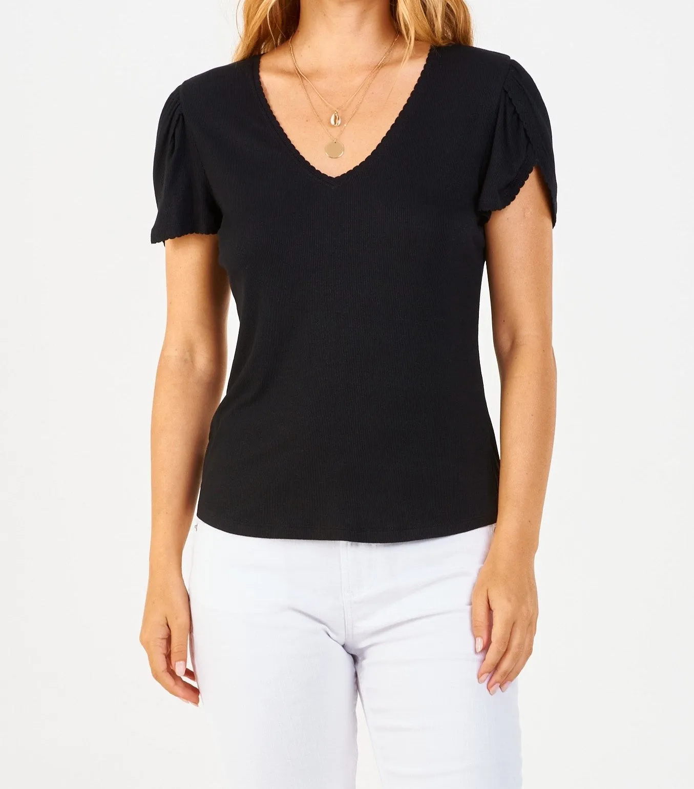 MADDIE RIB TOP BLACK