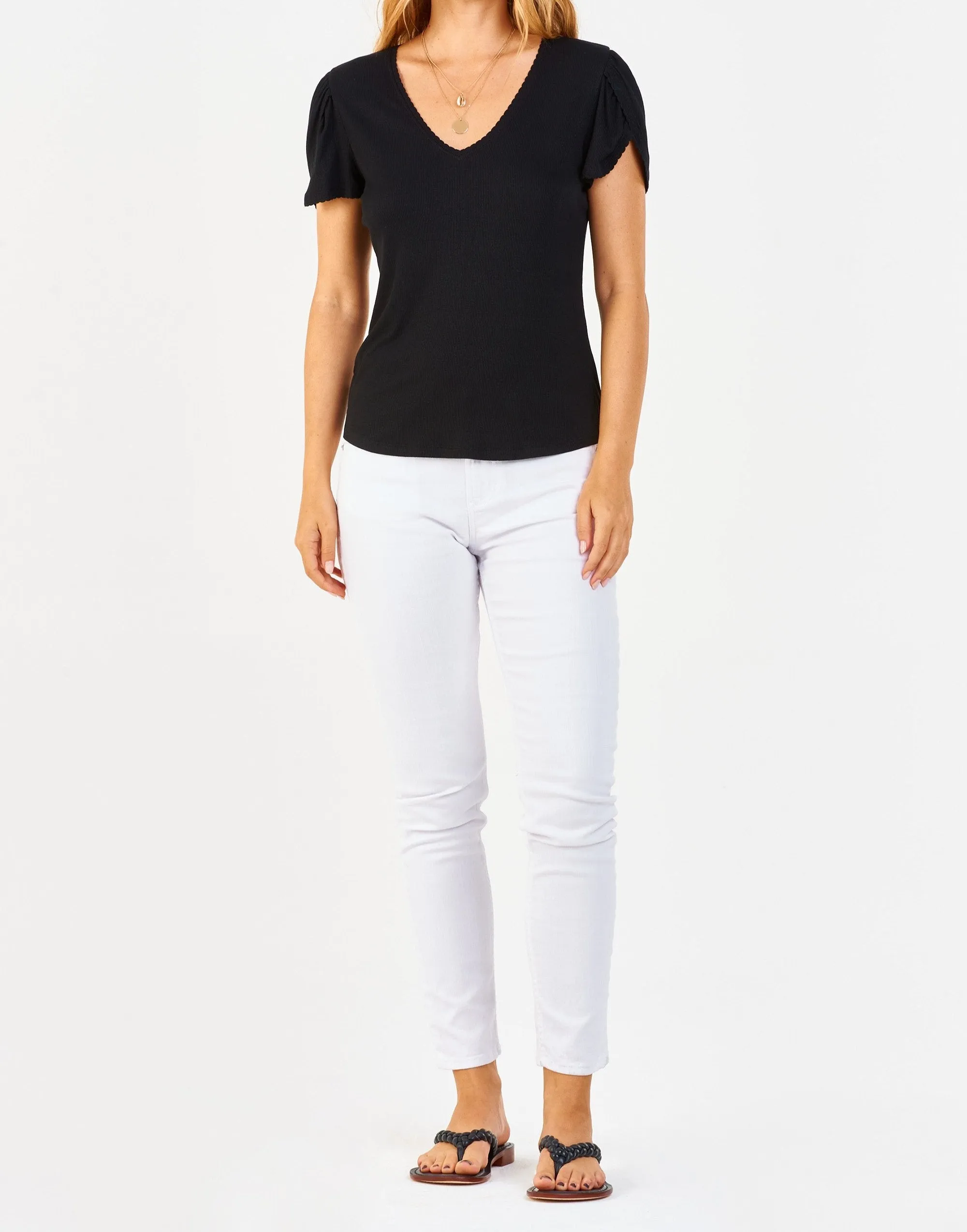 MADDIE RIB TOP BLACK