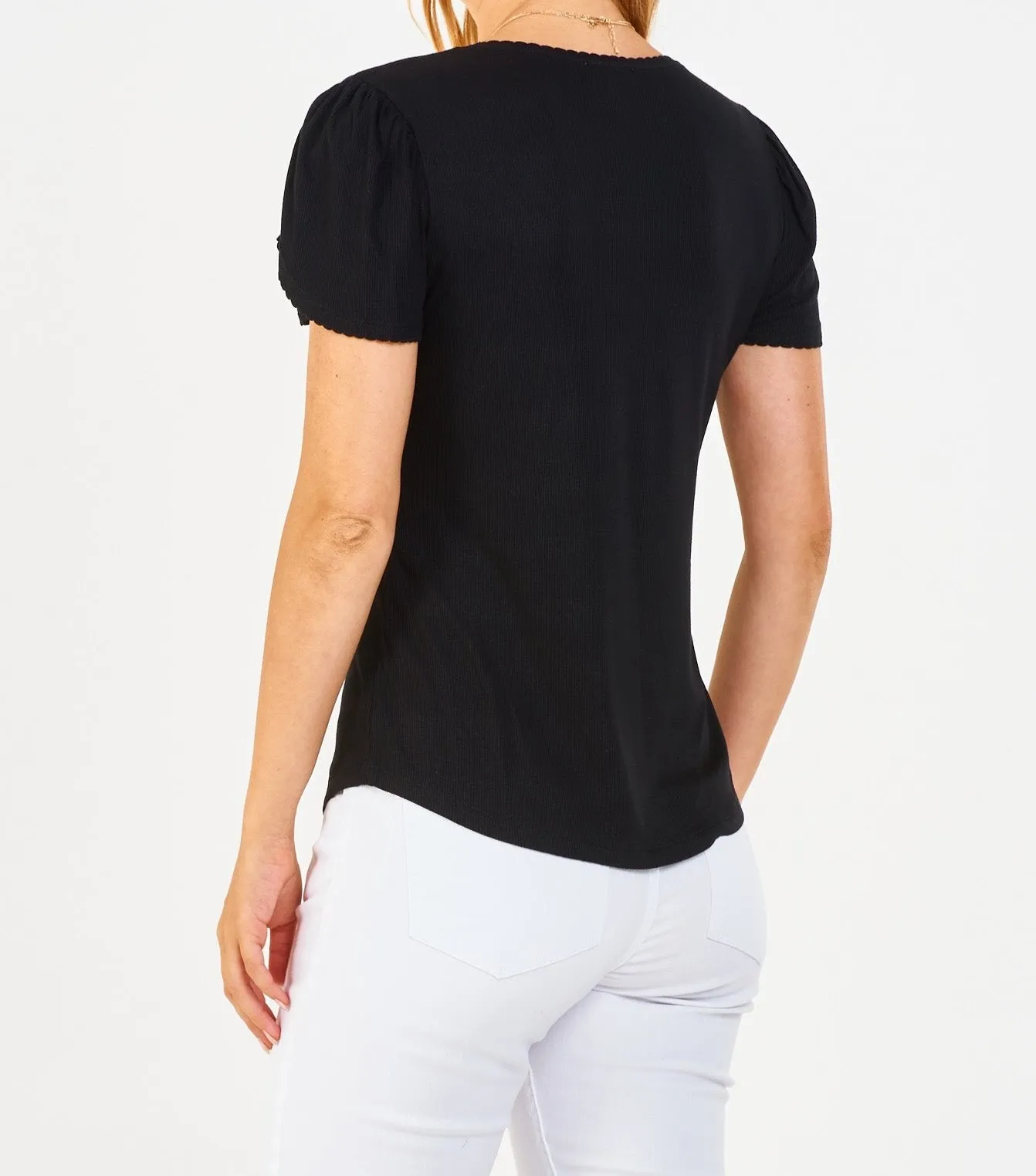 MADDIE RIB TOP BLACK