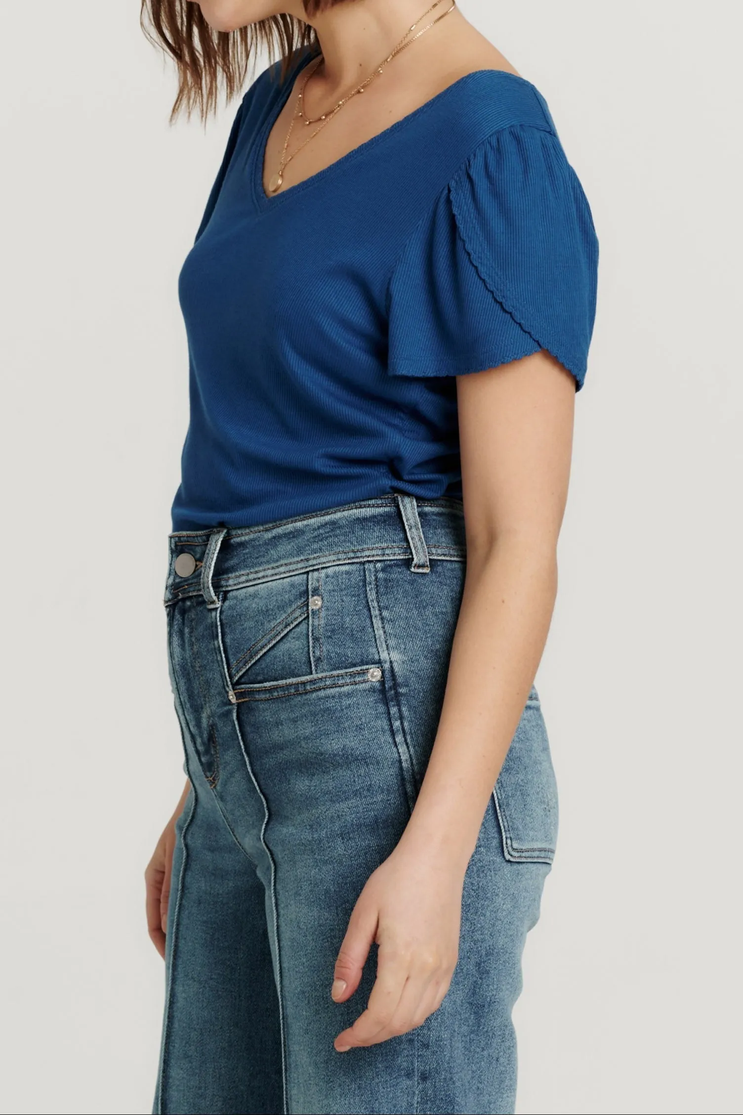 MADDIE RIB TOP NIGHTFALL