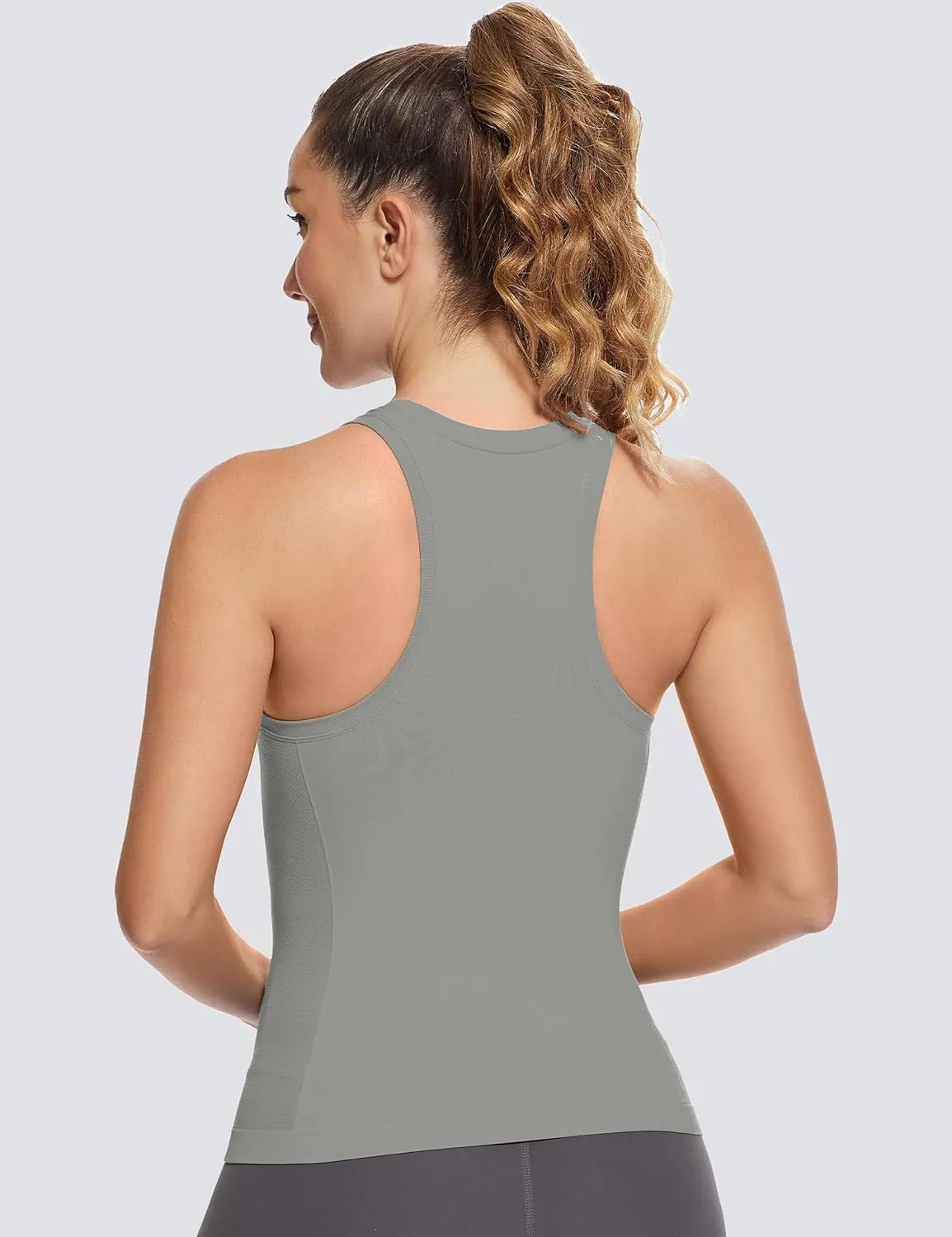 MathCat Workout Tops for Women Racerback Tank Tops Seamless Running Tank Tops Muscle Tank