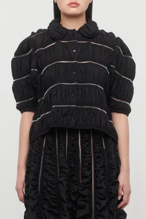 Melitta Baumeister Ruched Big Sleeve Cardigan