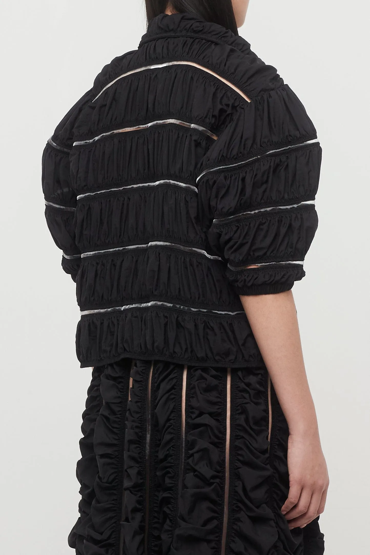 Melitta Baumeister Ruched Big Sleeve Cardigan