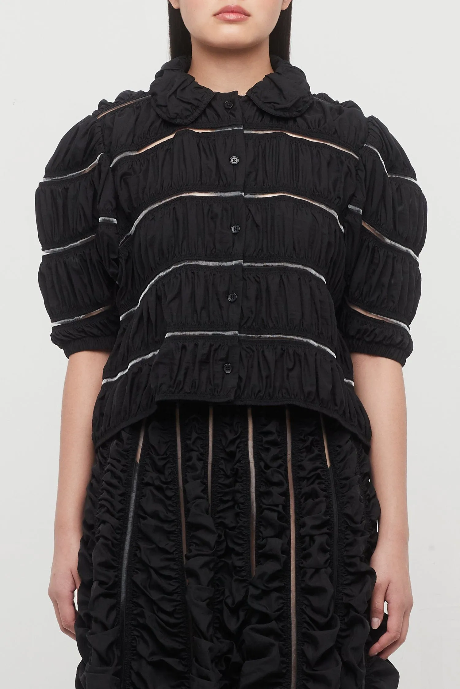 Melitta Baumeister Ruched Big Sleeve Cardigan