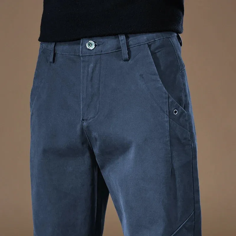 Men Harem Pants Dark Blue Loose Fit Stretch Casual Pants Patchwork Men's Clothing Full Length Trousers Baggy High Quality Brand