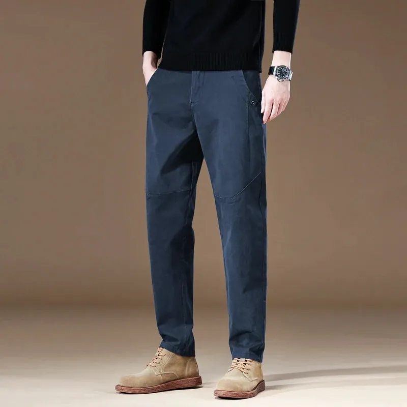 Men Harem Pants Dark Blue Loose Fit Stretch Casual Pants Patchwork Men's Clothing Full Length Trousers Baggy High Quality Brand