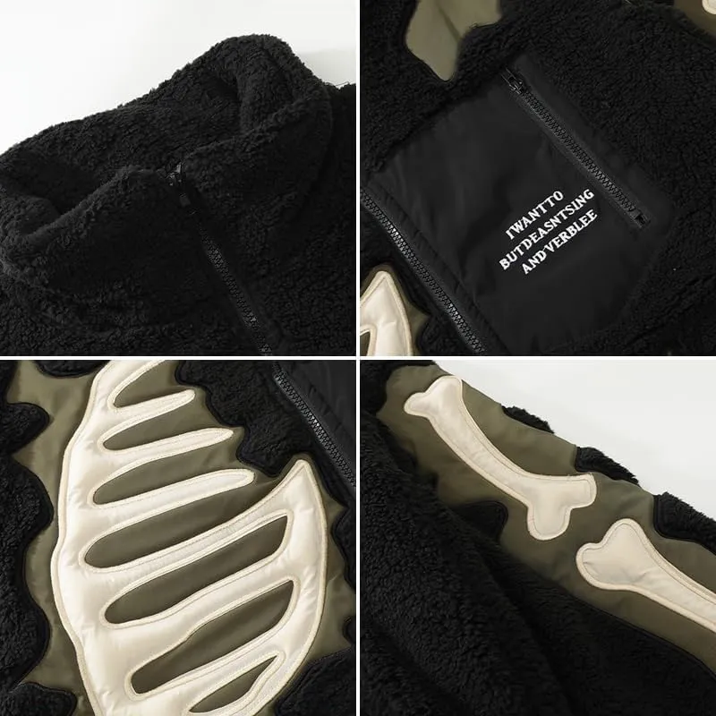 Mens Fuzzy Fleece Jackets Unisex Graphic Faux Fur Coats Sherpa Jackets Casual Streetwear Warm Jackets Outerwear