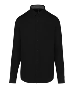Mens Nevada long sleeve cotton shirt | Black