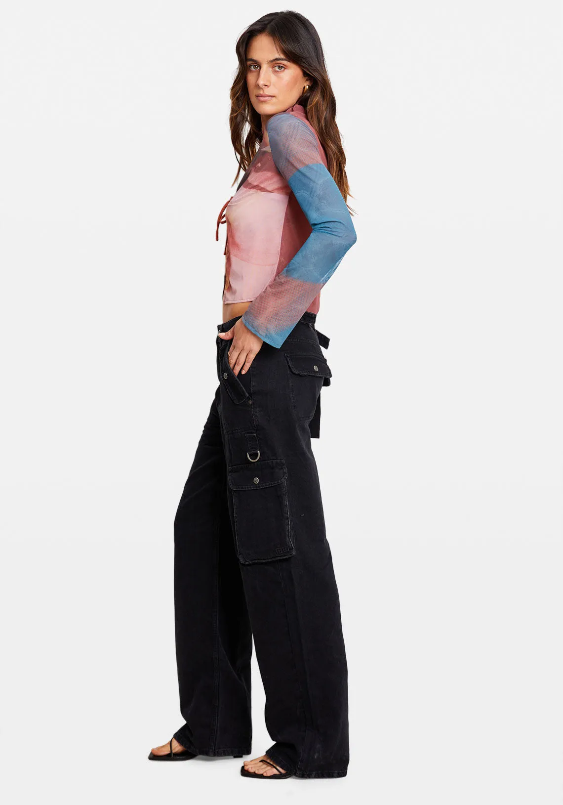 MESH TIE SHIRT MIX PRINT
