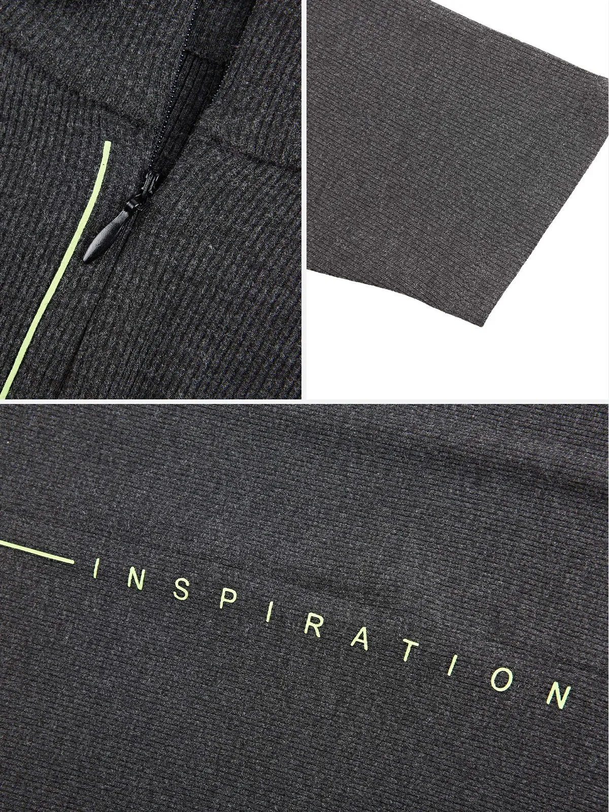 Mock Neck Half Zipper Knit Top