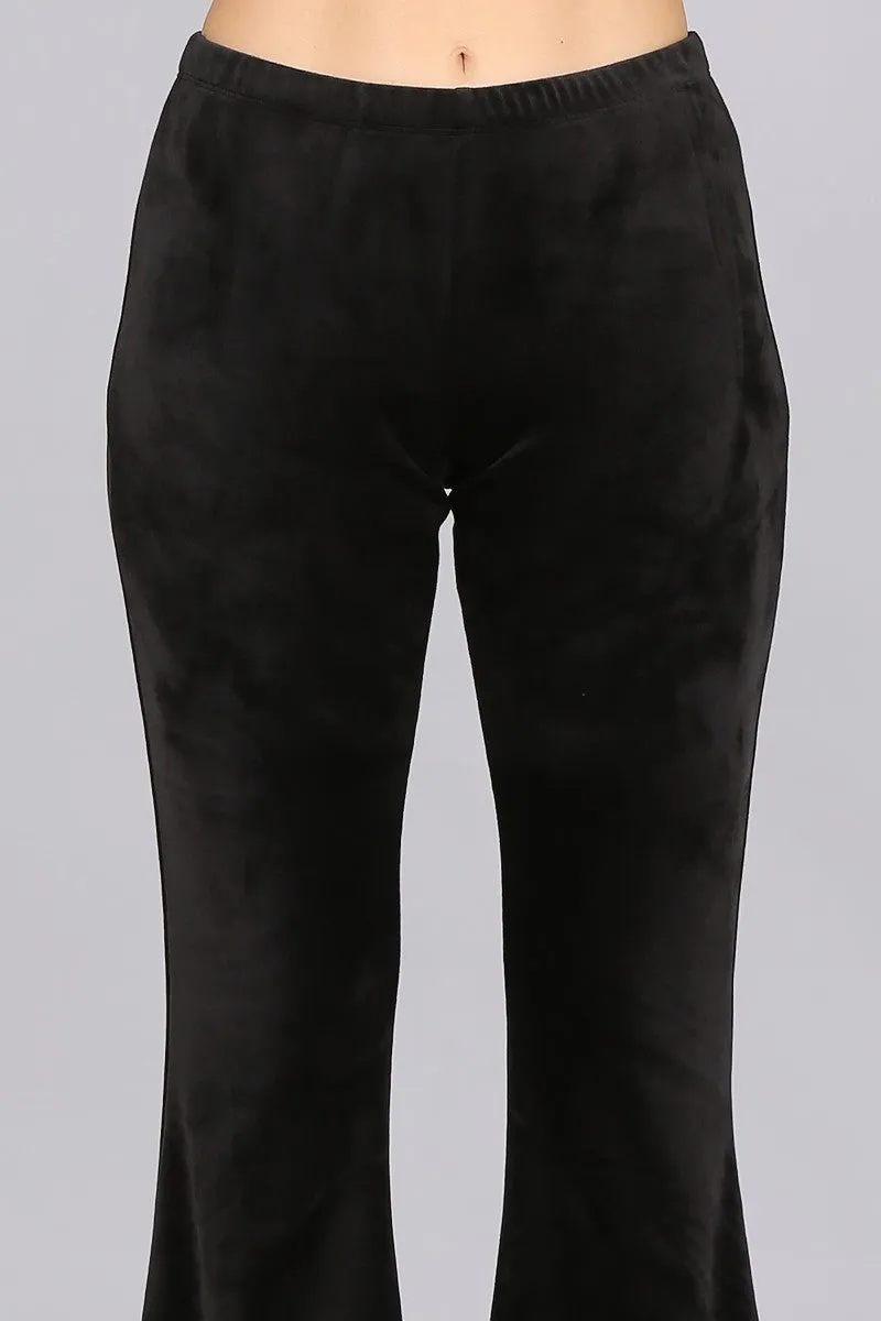 Modern Must Have | Luxe Black Velvet Bell Bottoms