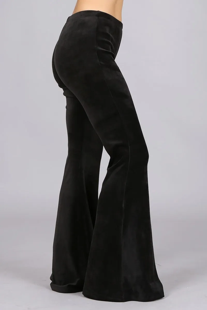 Modern Must Have | Luxe Black Velvet Bell Bottoms