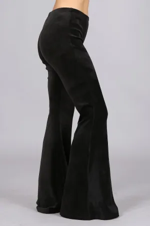 Modern Must Have | Luxe Black Velvet Bell Bottoms