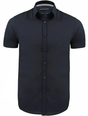 Mombassa Short Sleeve Button Down Shirt in Navy