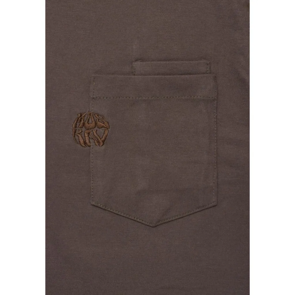 Moskav Signature Brown Double Pocket Long Sleeve Tee