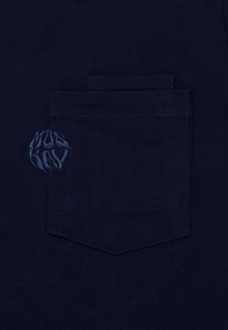 Moskav Signature Navy Double Pocket Long Sleeve Tee