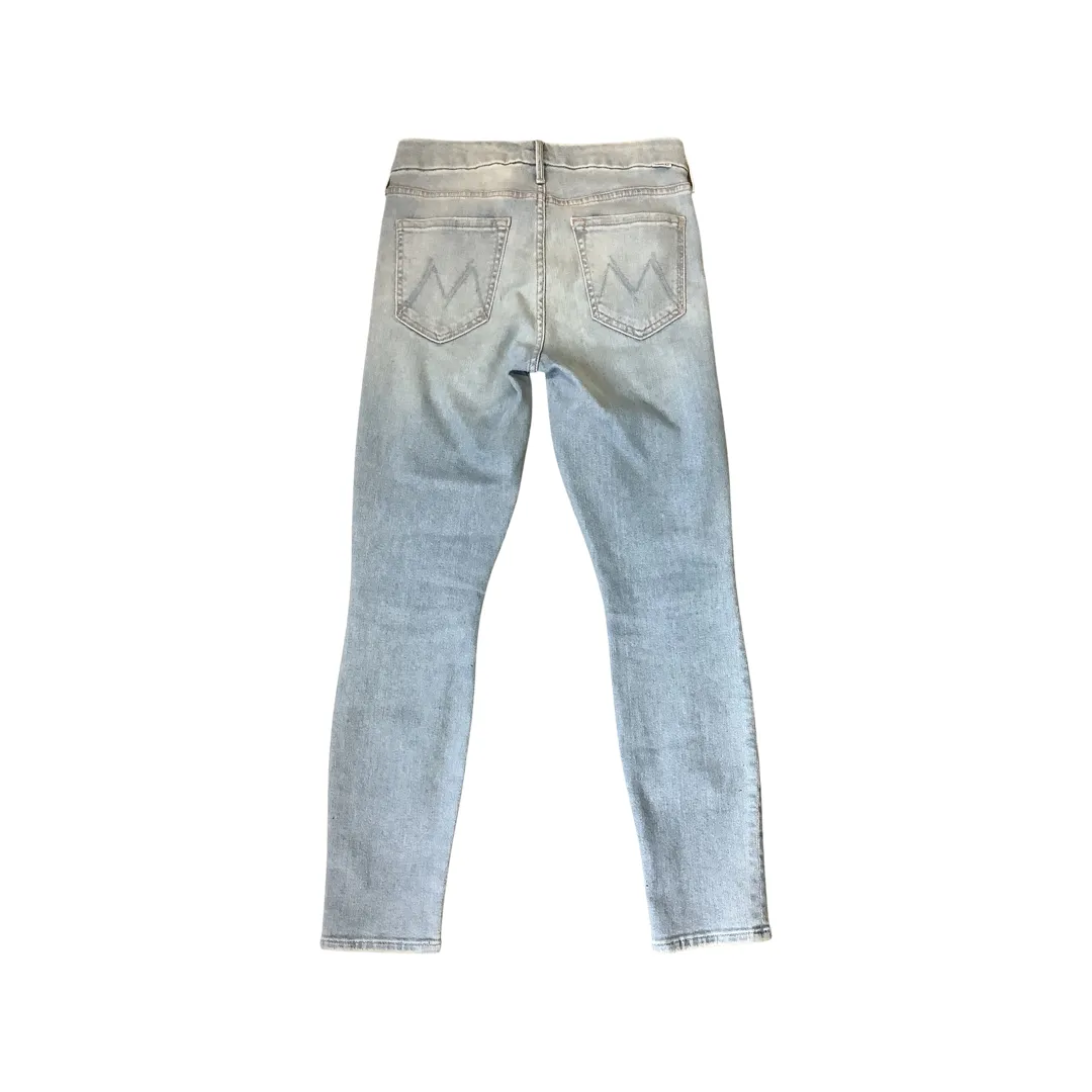 Mother The Looker Crop Light Wash Faded Jeans Size 26