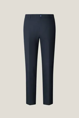 Multi-Way Stretch Smart Fit Plain Weave Suit Pants with Elastic Waist Band