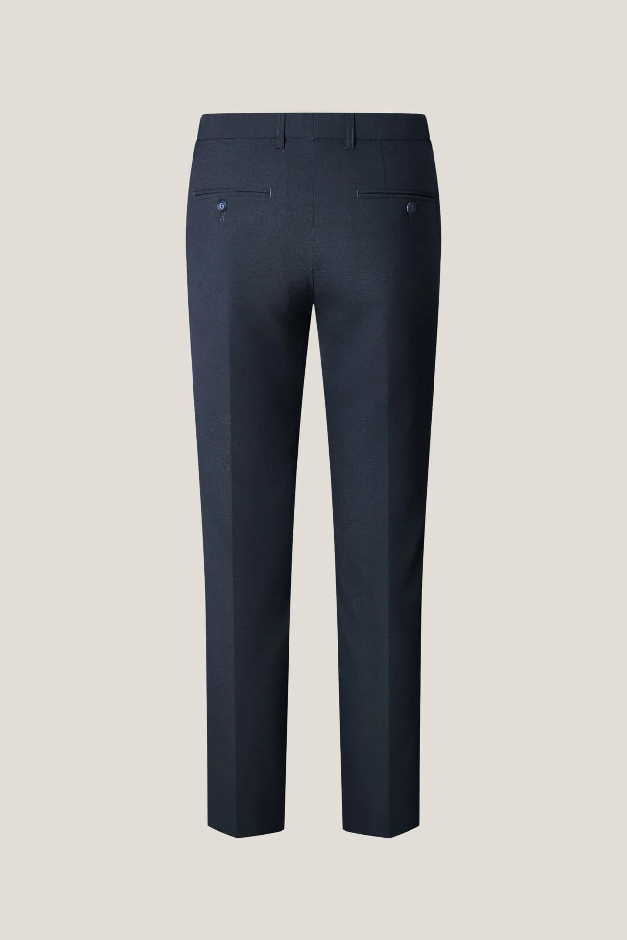Multi-Way Stretch Smart Fit Plain Weave Suit Pants with Elastic Waist Band