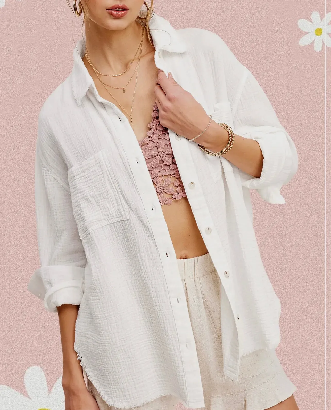 Never Grow Up Gauze Top (2 Colors)