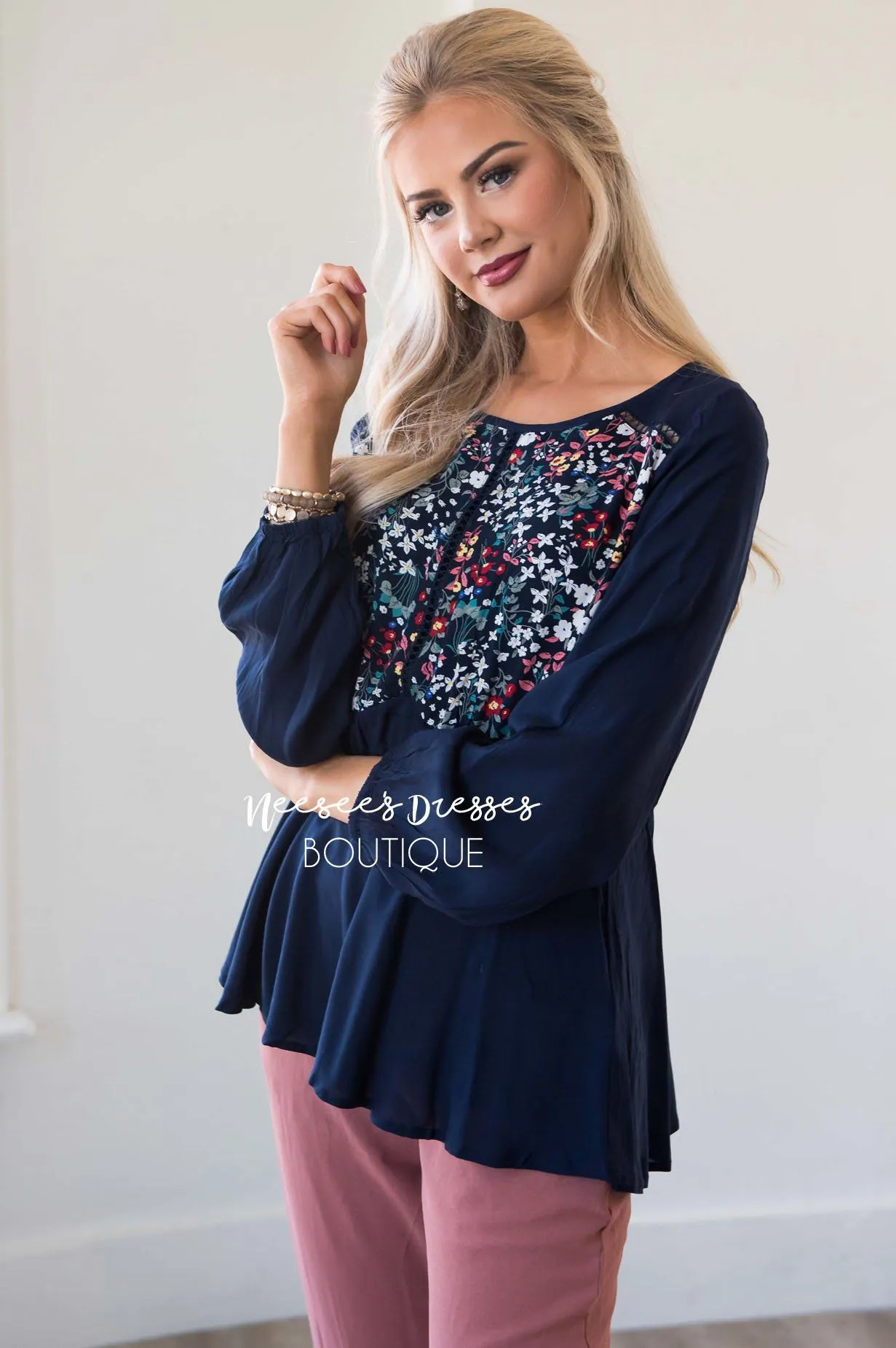 One Wish Floral Frenzy Peplum Top