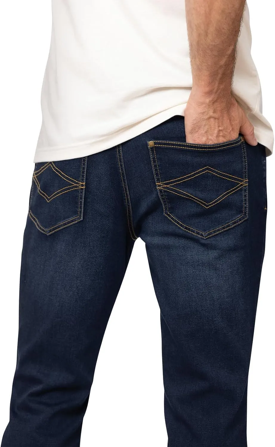 PajamaJeans Mens Pull On Jeans - Elastic Waist Pants Men - Pajama Jeans Denim Slim Straight Sweatpant Jeans Men Pull Up Jeans
