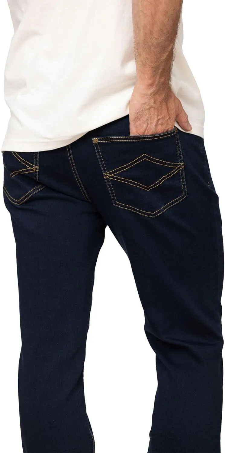 PajamaJeans Mens Pull On Jeans - Elastic Waist Pants Men - Pajama Jeans Denim Slim Straight Sweatpant Jeans Men Pull Up Jeans