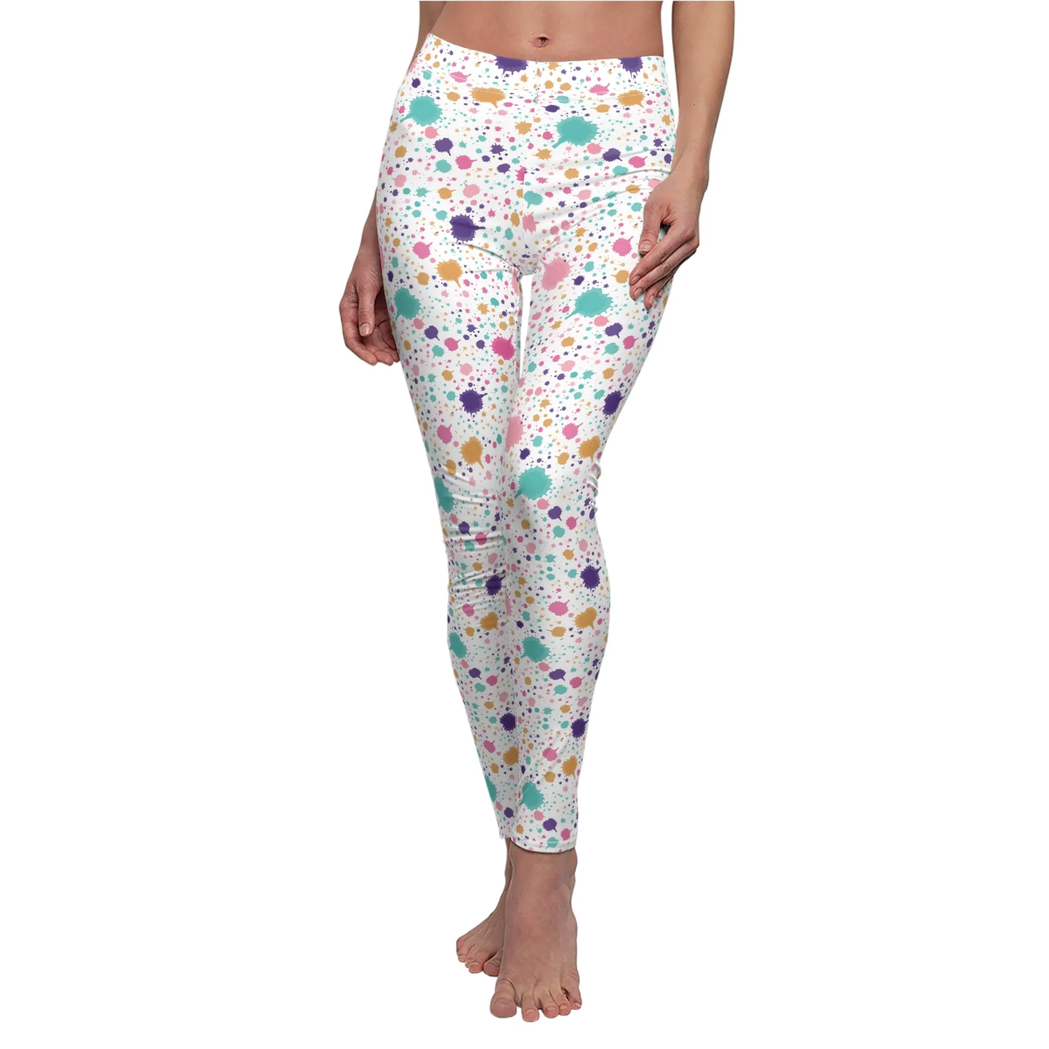Pastel Abstract Women's Casual Leggings Stylish, Comfortable High-Waisted Yoga Pants for Everyday Wear, Workout, and Lounge – Perfect Gift Idea for Her – Available in Plus Sizes