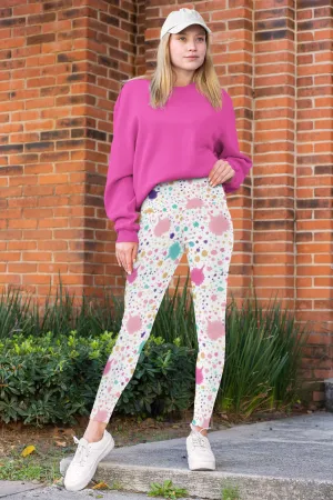 Pastel Abstract Women's Casual Leggings Stylish, Comfortable High-Waisted Yoga Pants for Everyday Wear, Workout, and Lounge – Perfect Gift Idea for Her – Available in Plus Sizes