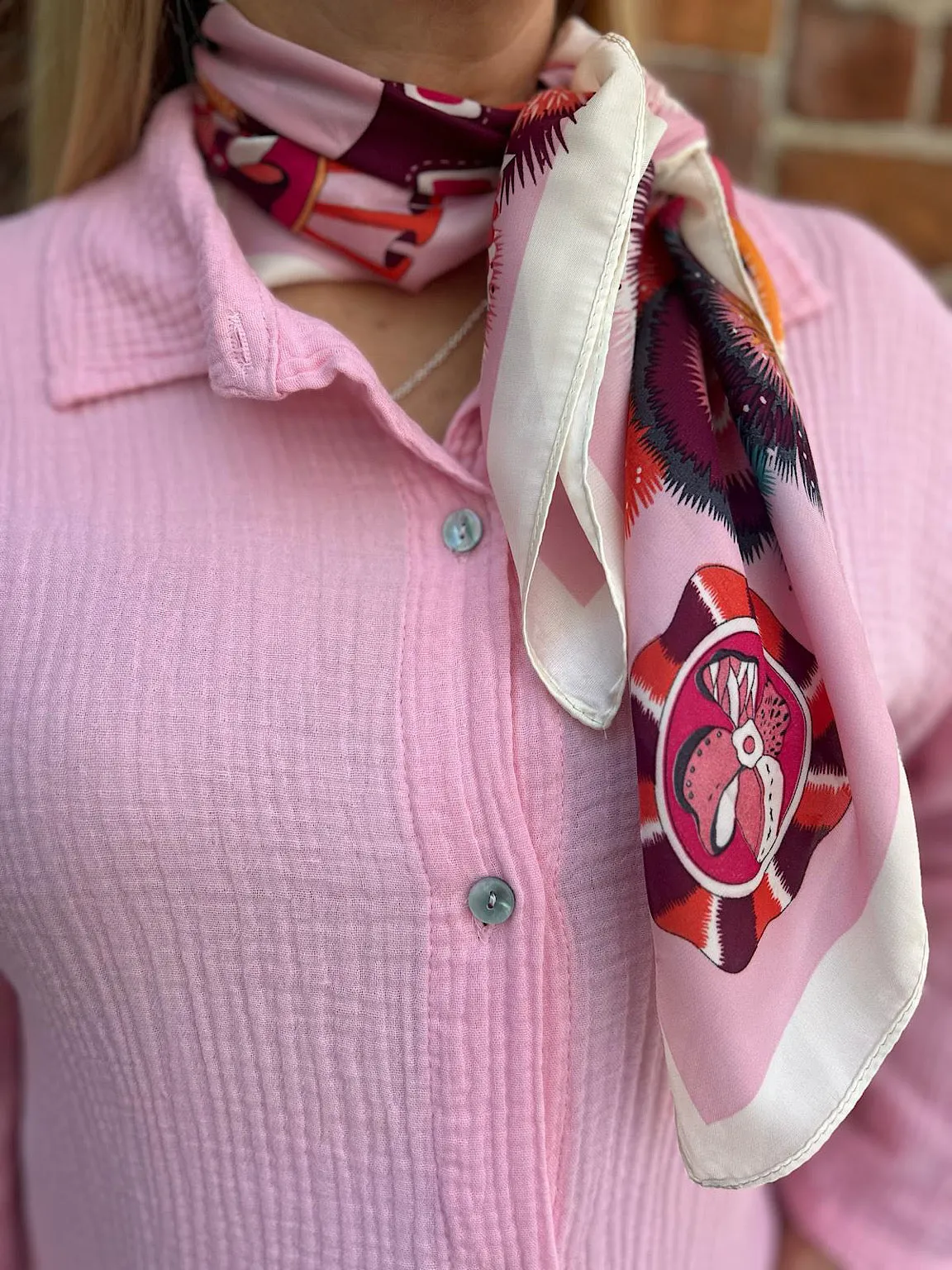 Pink Bubble Cotton Shirt Dress Andie