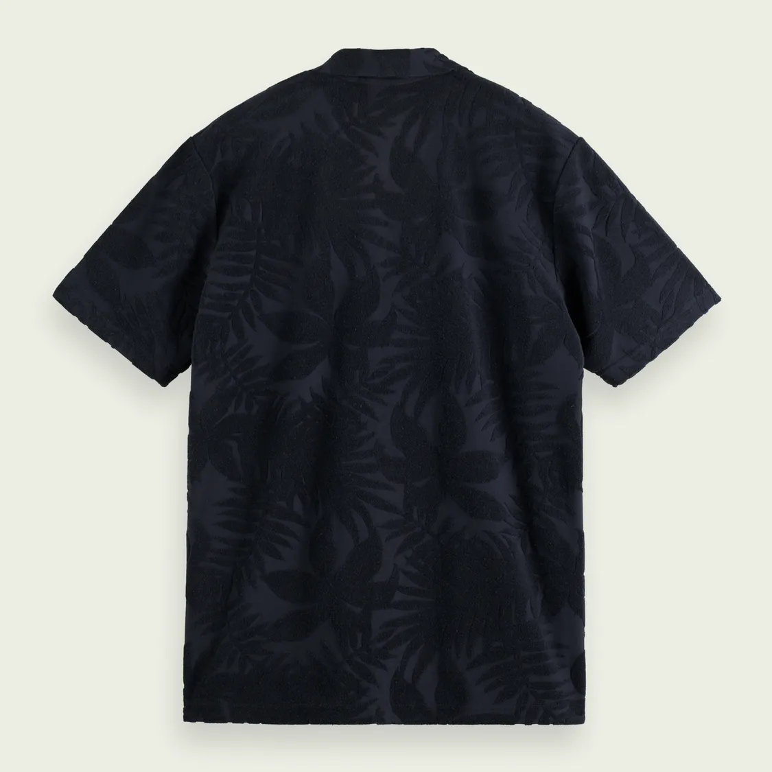 Printed Jacquard Camp Shirt (Navy)