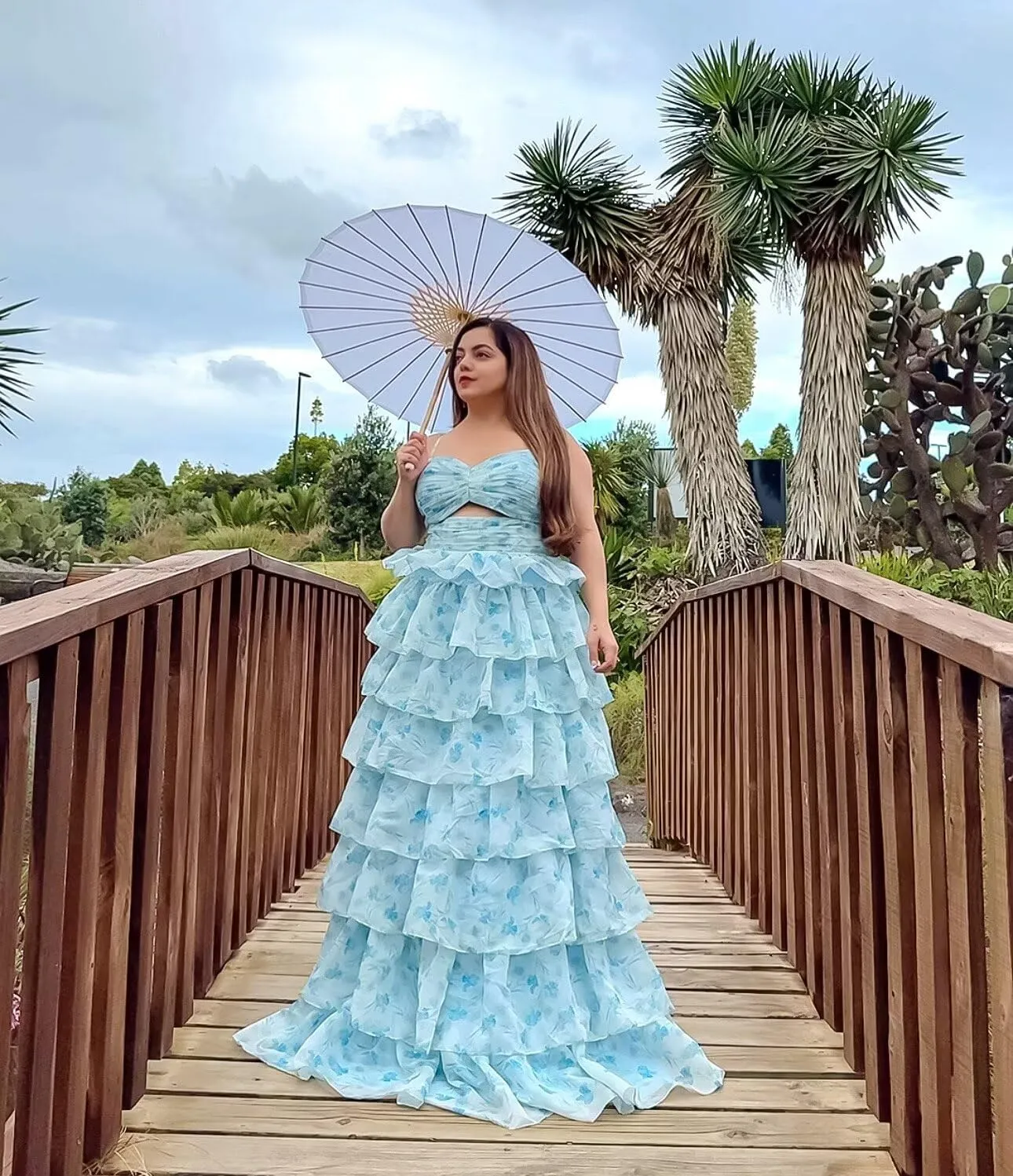 Prom Dresses Tiered Ruffles Floral Print Spaghetti Straps A Line Evening Party Dress Chiffon Party Gowns